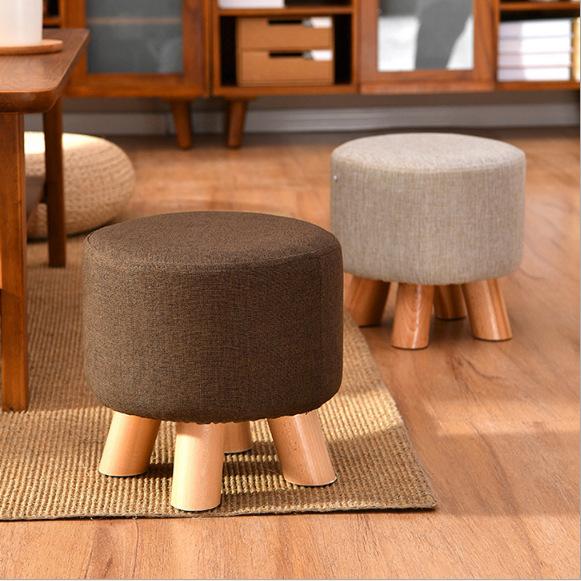 household solid wood and cloth stool, bench