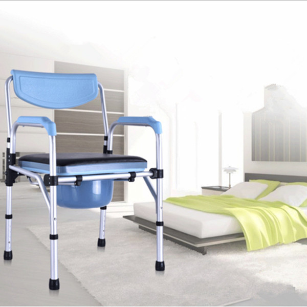Aluminum Folding Commode Chair Portable Toilet with Padded Seat & Armrests aluminium shower chair Toilet Raiser Stool