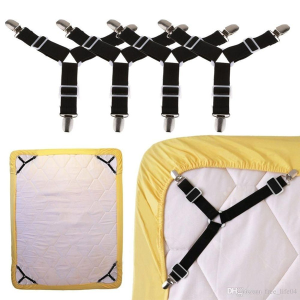 Hot Sale 4PCS Bed Sheet Clip Holder Mattress Blankets Grippers Cover Fasteners with Metal Clips