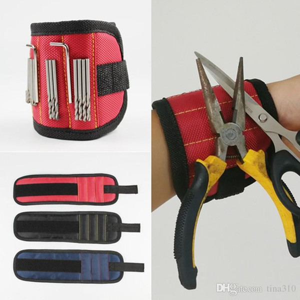 Magnetic Wristband Pocket Tool Belt Pouch Bag Screws Holder Holding Tools Magnetic bracelets Practical strong Chuck wrist Toolkit IB628