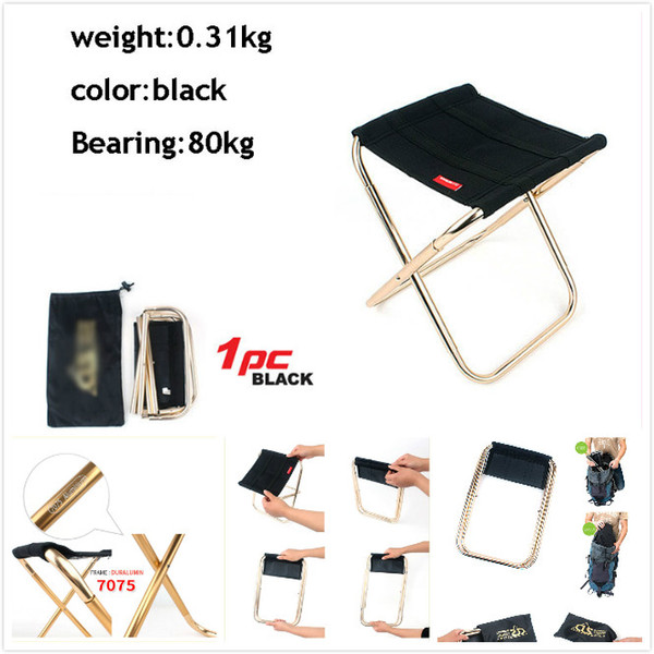 Outdoor Mini Folding Chair 7075 Aluminum Alloy Fishing Chair Barbecue Bench Folding stool Portable Trainer Camping Camphor