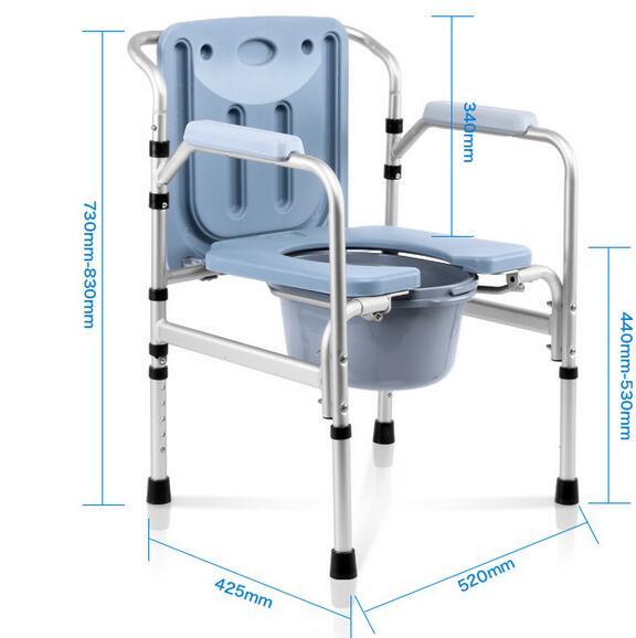High quality aluminium alloy Folding Portable Mobile toilet chairs Bath chair Potty chair Elderly Seat Commode Chair