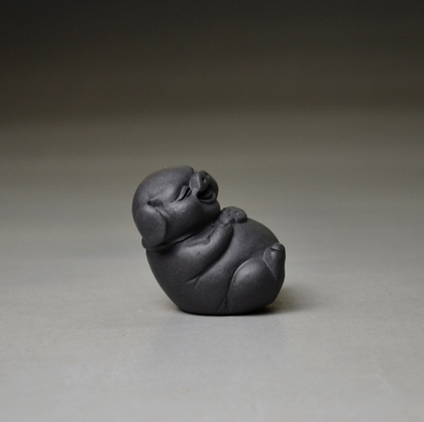 Fu handle small pet pig * * Yixing tea pet ornaments * * Play * Yixing tea mix wholesale ZHL003