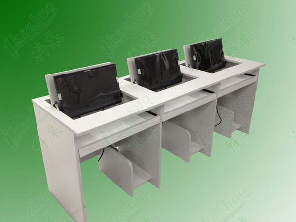 Room multimedia classroom computer desk flip flip tables