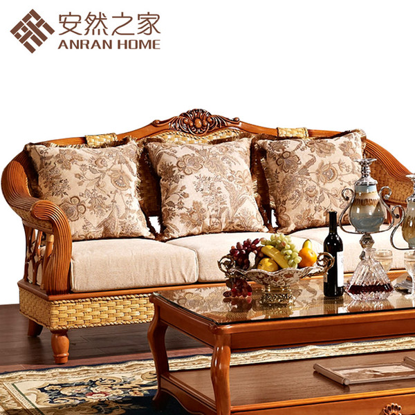 The new home of Enron rattan factory direct US Hin home series combination of rattan cane / bamboo sofa Chongqing