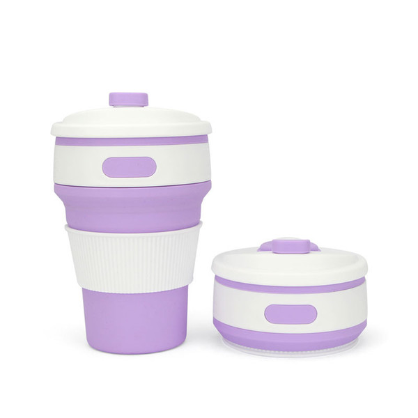 350ML silica gel folding travel cup coffee cup outdoor sports water cup convenient to carry small size