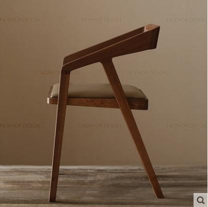 Nordic American custom solid wood dining chair coffee chair computer chair office chair hotel dining tables and chairs, wrought
