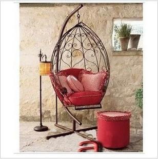 Cheap Iron outdoor leisure hammock swing frame white stylish modern minimalist black spike disassembly rocking chair