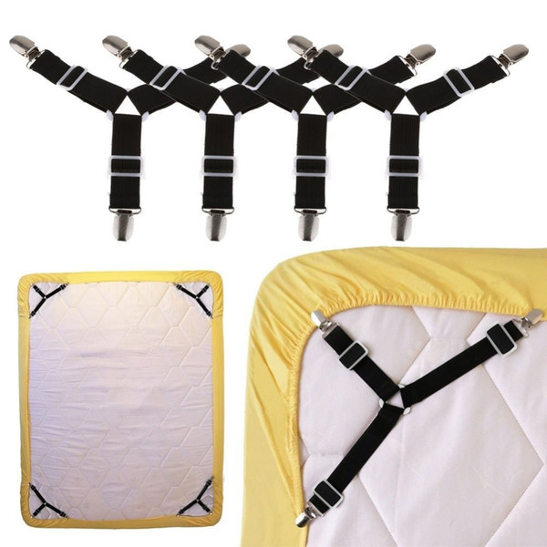 Hot Sale 4PCS Bed Sheet Clip Holder Mattress Blankets Grippers Cover Fasteners with Metal Clips