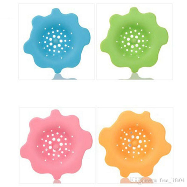 LeKing Flower Shape Silicone Kitchen Sink Strainer Filter Round Shape Sewer Drain Cover Stopper