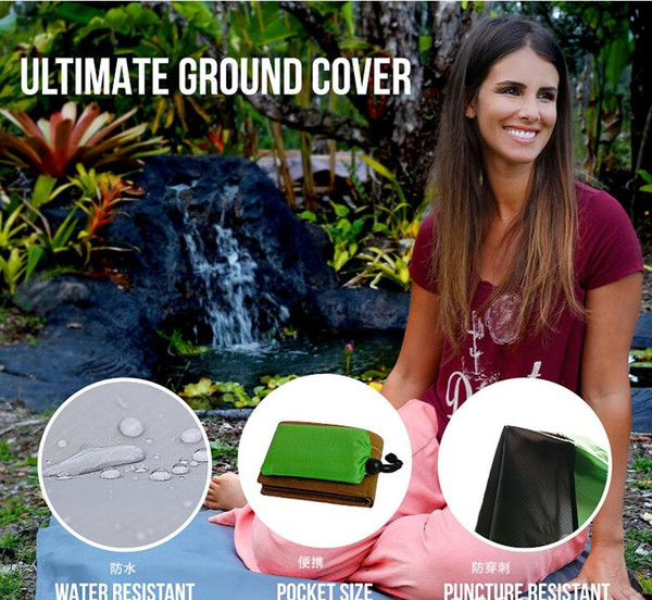 8 Colors 140*152 New Outdoor Beach Waterproof Pad Foldable Travel Picnic Camping Blanket Protable Pocket Nylon Sleeping Mat 100pcs