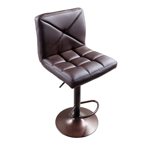 New Set of 2 Brown PU Leather Modern Adjustable Swivel Hydraulic Chair Bar Stools US Shipping
