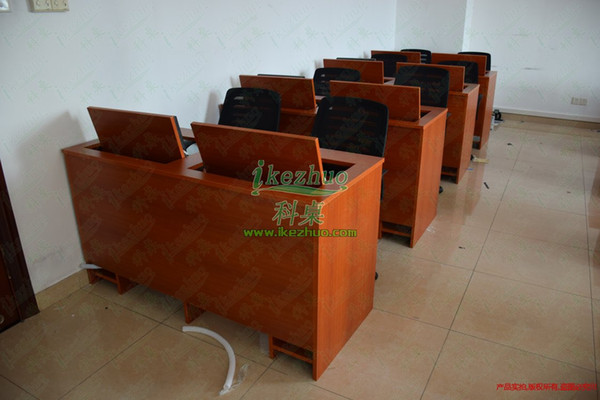 High-end computer desk training Section Table Flip computer desk Multimedia Training Computer Desk