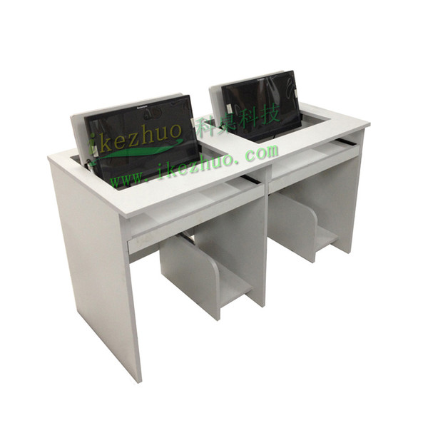 Flip computer desk, double flip tables, computer tables computer room classroom training