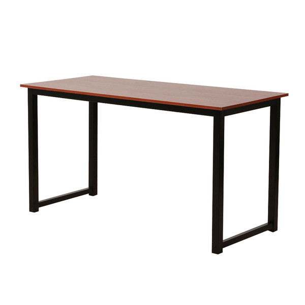 Rustic Iron Frame Wood Grain Veneer Surface High Density Board Table 55*24*29