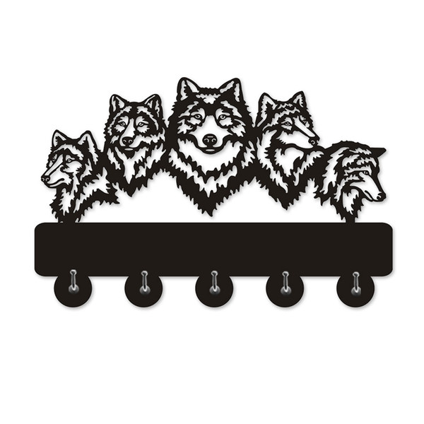 Wildlife Wolf Decorative Wall Hanger Wolf Family Clothes Wall Hooks Coat Rack Keys Holder Organizer Hook