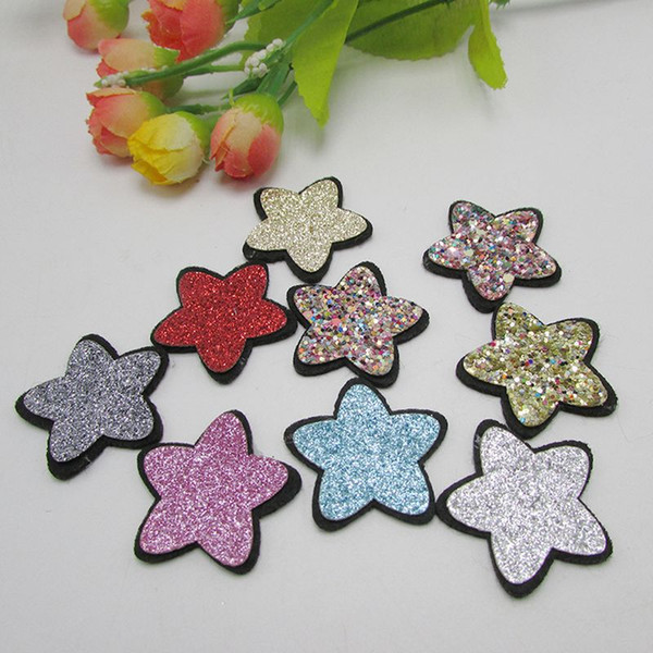 Girls Star-shaped Hair Clips 9 Designs Shiny Gold Powder DIY Gifts Accessories Cup Cake Toppers Decorations 300 Pieces DHL.