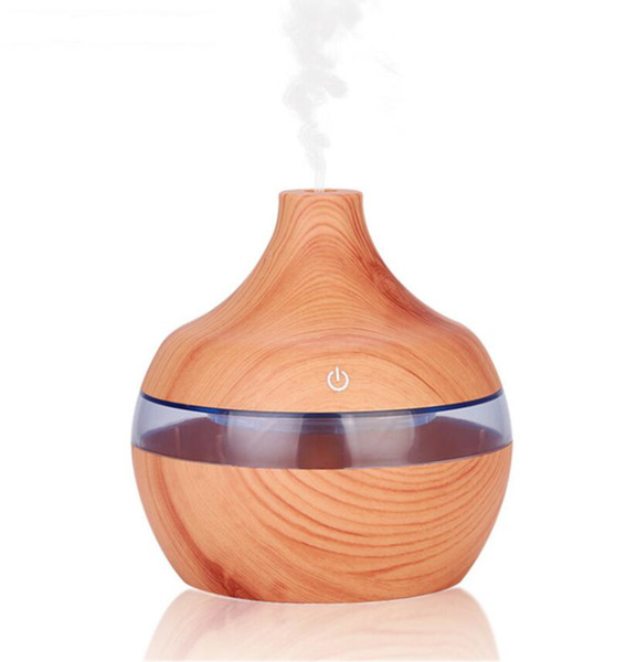 Aroma Essential Oil Diffuser Air Humidifier with Wood Grain 7 Color Changing LED Lights USB Electric for Office Home