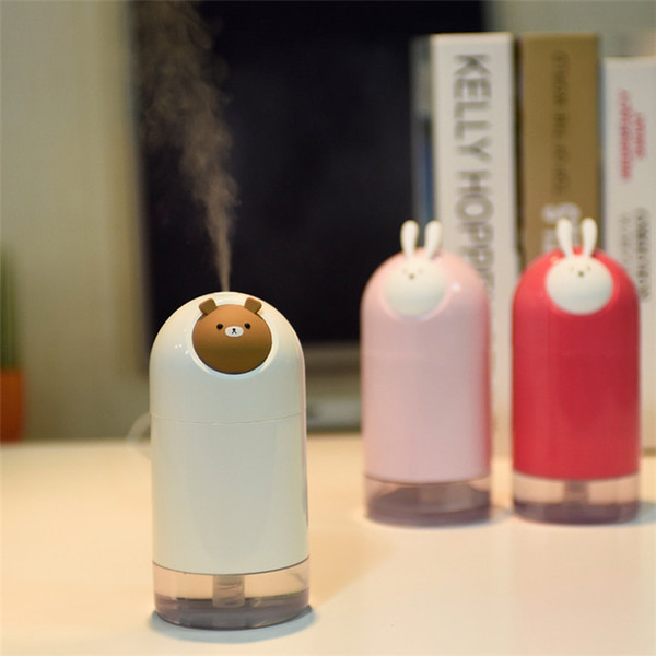 New USB Cartoon Humidifier Ultrasonic Rabbit Air Humidifiers Mist Maker Mini Animal Air Purifier Desktop Decoration 280ml