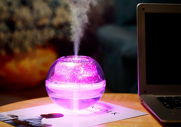 USB creative home colorful projection air purification humidifier night light humidifier crystal projection humidifier large capacity