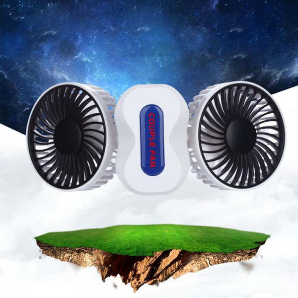 Mini Portable Couple Foldable Fan Air Cleaning Cooling 350 Degree Rotation 2 in 1 Third Gear Adjustment ABS + Electronic Components 1200mAh