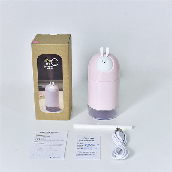 Cartoon Rabbit Bear 280ml USB Humidifier Ultrasonic Air Humidifiers Mist Maker Air Purifier for Office Bedroom Baby Room Study Yoga Spa