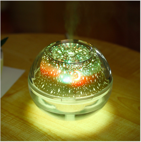 USB Crystal night lamp projector 500ml air humidifier Desktop Aroma diffuser ultrasonic mist maker LED night light for home