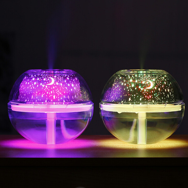 Crystal projection humidifier large capacity USB creative home colorful projection air purification humidifier night light Humidifiers