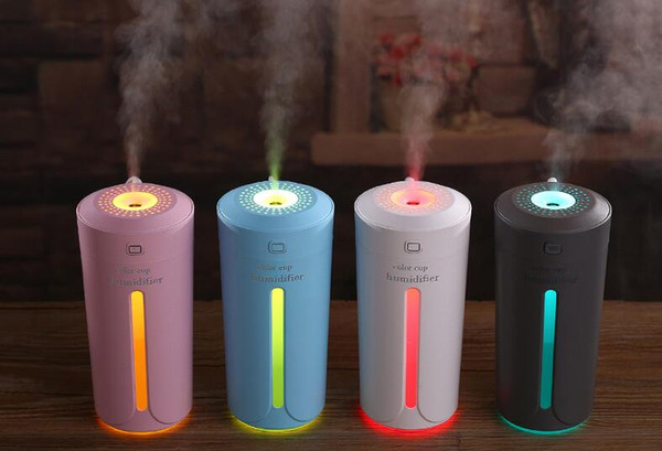 Creative Color Cup USB Air Humidifier for Home Car Ultrasonic Mini Aroma Diffuser Air Purifier with LED Lights Humidificador