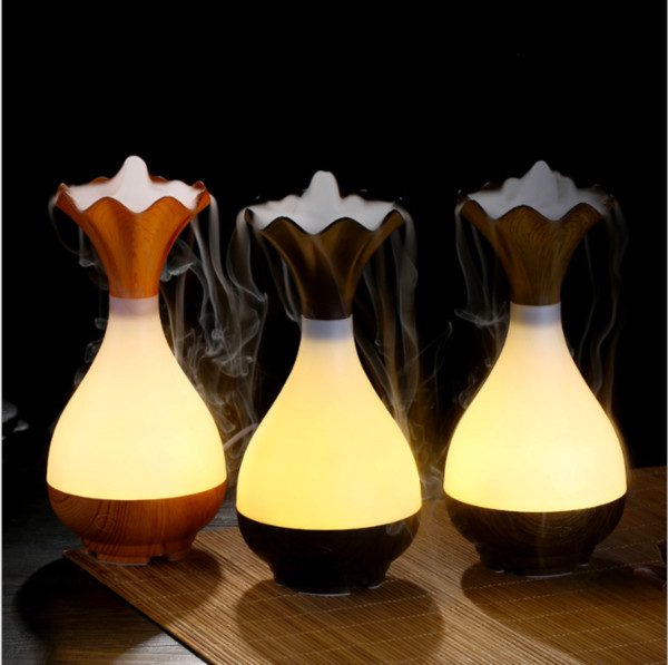 NEW!Wood Vase Jade Bottle Led Humidifier Aroma Air Diffuser Purifier Atomizer essential oil diffuser Atomization for home