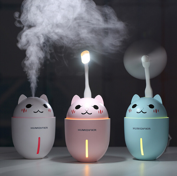 Creative bedroom desktop air purifier mini car humidifier mute cartoon cute pet USB portable three-in-one humidifier