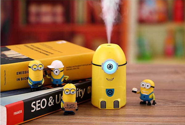 Mini USB with night light mute humidifier cartoon small yellow person humidifier children students home humidifier