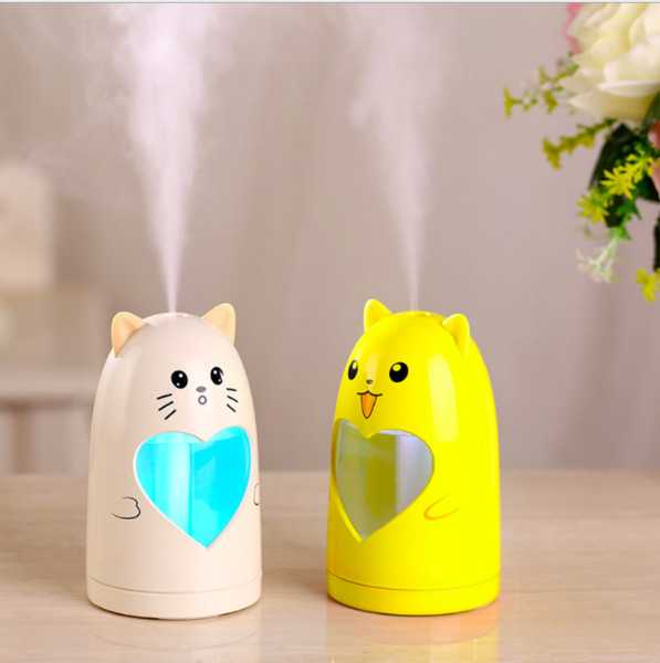 Creative Mini Animal humidifier Essential Oil Diffuser Aroma Lamp LED Night Light Cartoon humidifiers USB Fogger air freshener