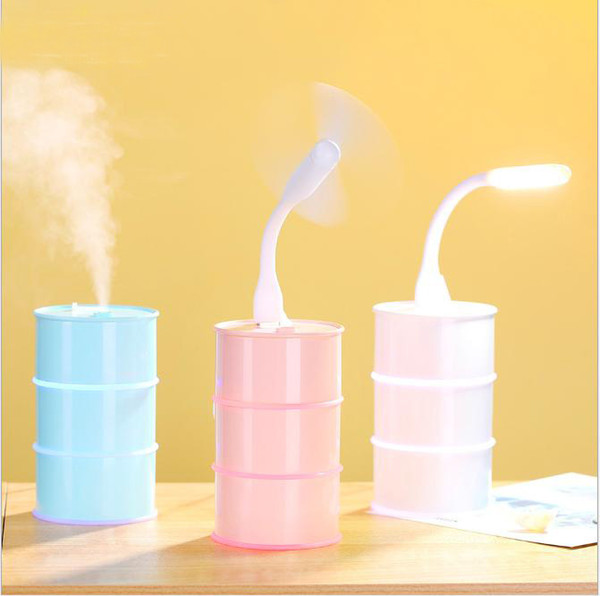 USB Creative Oil barrel night lamp projector 500ml air humidifier Desktop Aroma diffuser ultrasonic mist maker LED night light for home