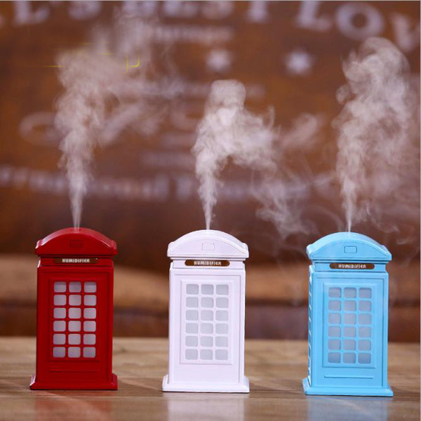 England Telephone booth Aromatherapy Humidifier Mini Desktop Air Humidifier Diffuser USB Automatic Power-Off Mist Maker Fogger For Home