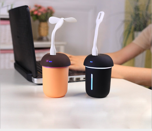 Mushroom Lamp Humidifier Mini Desktop Air Humidifier Diffuser USB Automatic Power-Off Mist Maker Fogger For Home