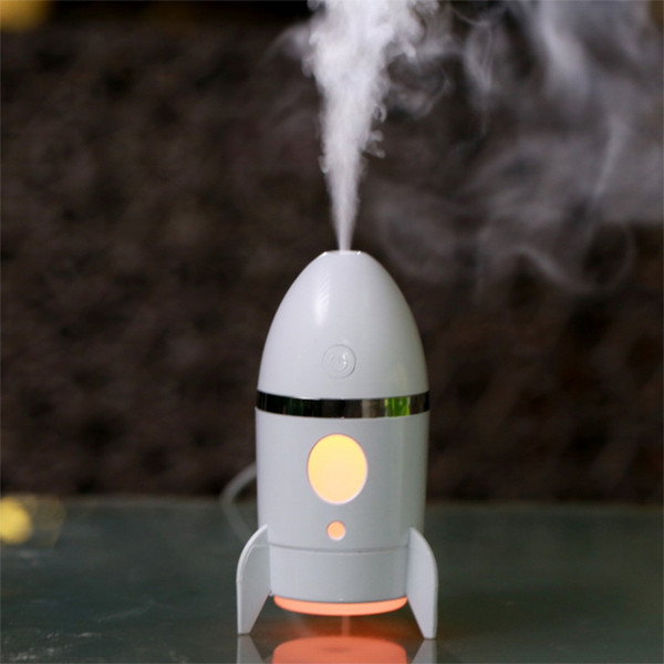 Original Mini USB Rocket Humidifier Office Car Bedroom Seven Colour Change Mute Operation Mist Maker Fogger USB Power Free Shipping NB