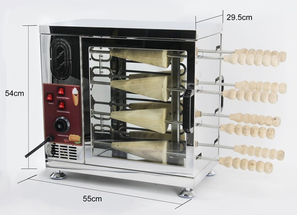 8 Rollers ice cream oven for 4pcs kutos kalacs,4pcs ice cream cone chimney oven 110v/220v