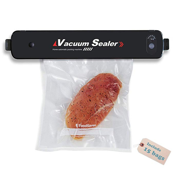 EU US plug Household mini vacuum food sealer machine food saver Automatic Vacuum Packing Machine with 15pcs Sealer Bags.