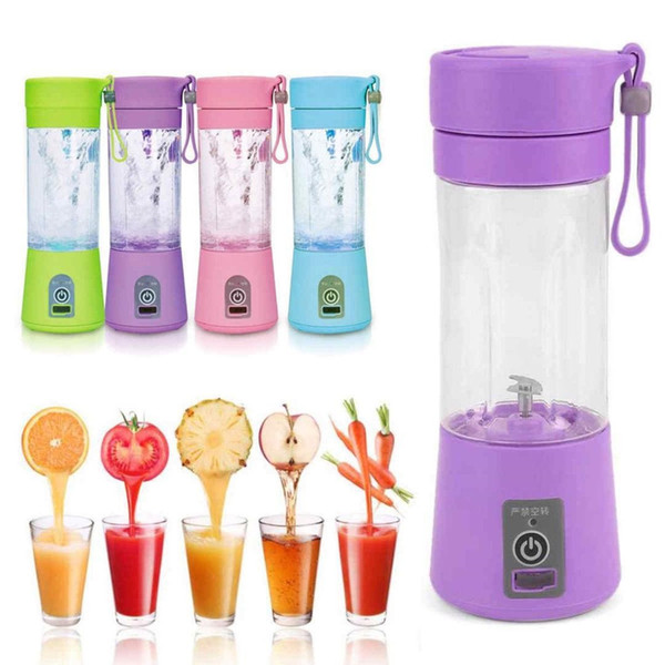 TOP Selling High Quality 380ml USB Electric Fruit Juicer Handheld Smoothie Maker Blender Rechargeable Mini Portable Juice Cup Water Bottle