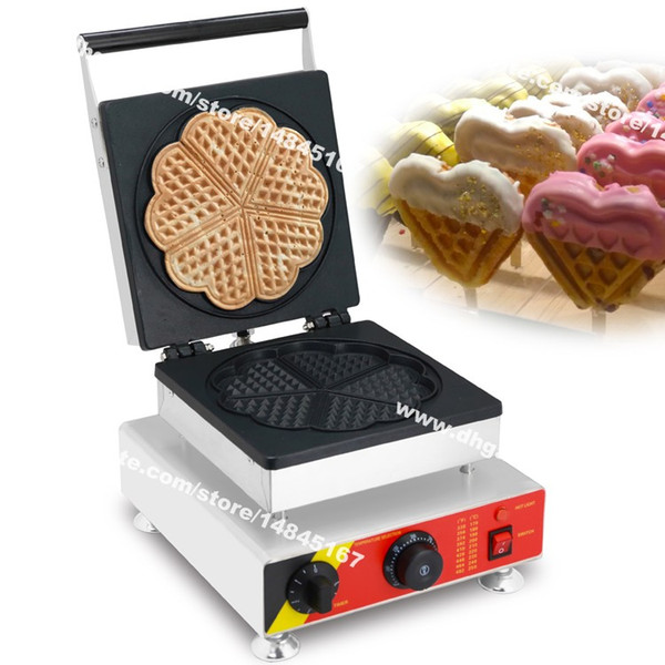 Free Shipping Commercial Use Non-stick 110v 220v Electric Love Heart Shaped Waffle Machine Iron Baker Maker