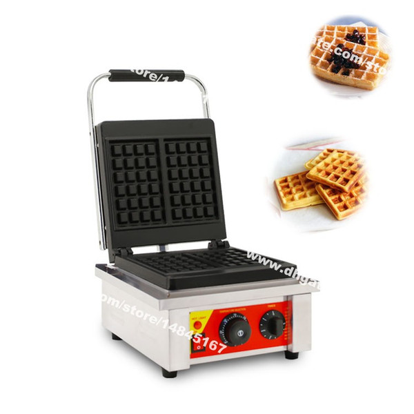 Free Shipping 2-Slice Commercial Use Non-stick 110v 220v Electric Square Belgian Waffle Iron Machine Maker Baker