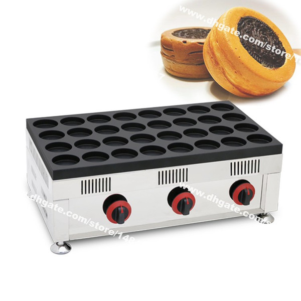 Free Shipping 32-hole Commercial Use Non-stick LPG Gas Japanese Bean Cake Obanyaki Maker Red Bean Wheel Cake Machine