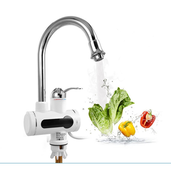 COHOTCA 3000W Under Inflow Tankless Electric Water Heater Faucet with LED Digital Display for Kitchen Bathroom Free Shipping NB