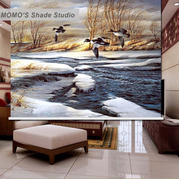 MOMO Roller Blinds Painting Window Blinds Shades Blackout Zebra Fabric Roller Shutter Curtains Custom Size , Alice 19