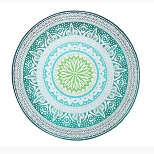 AIMA 1 pcs Round Print Bohemian Mandala Tapestry Wall Hanging Picnic Beach Towel Blanket green