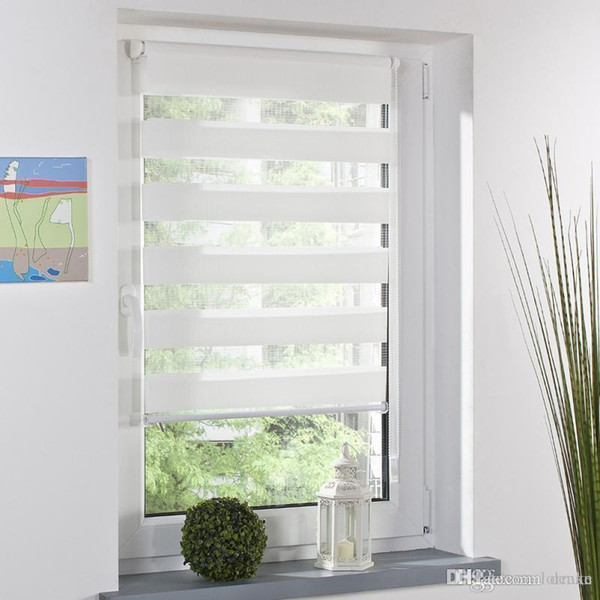 Wholesale- Fashion Luxury Roller Zebra Blind Curtain Window Shade Home Decoration White