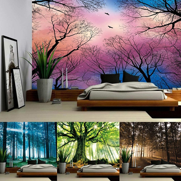 3D Psychedelic Forest Tapestry Fairy Garden Hippie Hanging Wall Decorative Livingroom Wall Art Tapestry Decor 150x200cm 12 kinds of styles