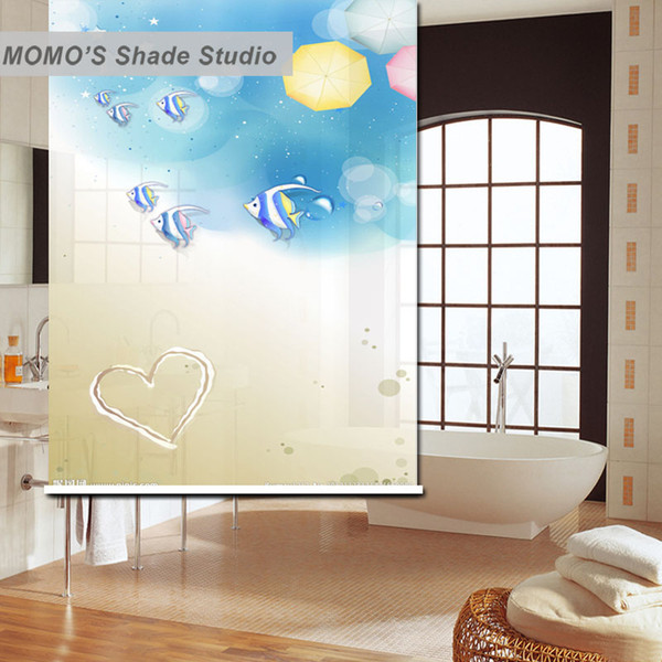 MOMO Fresh Blackout Window Curtains Roller Shades Blinds Thermal Insulated Fabric Custom Size, Alice 361