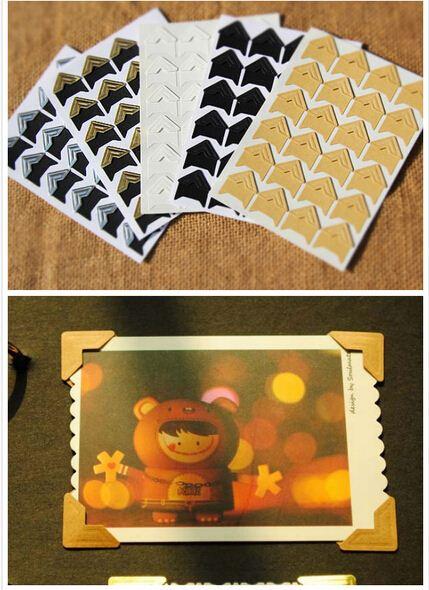 144 pcs/lot (6 sheets) DIY Vintage Corner kraft Paper Stickers for Photo Albums Frame Decoration Scrapbooking GYH